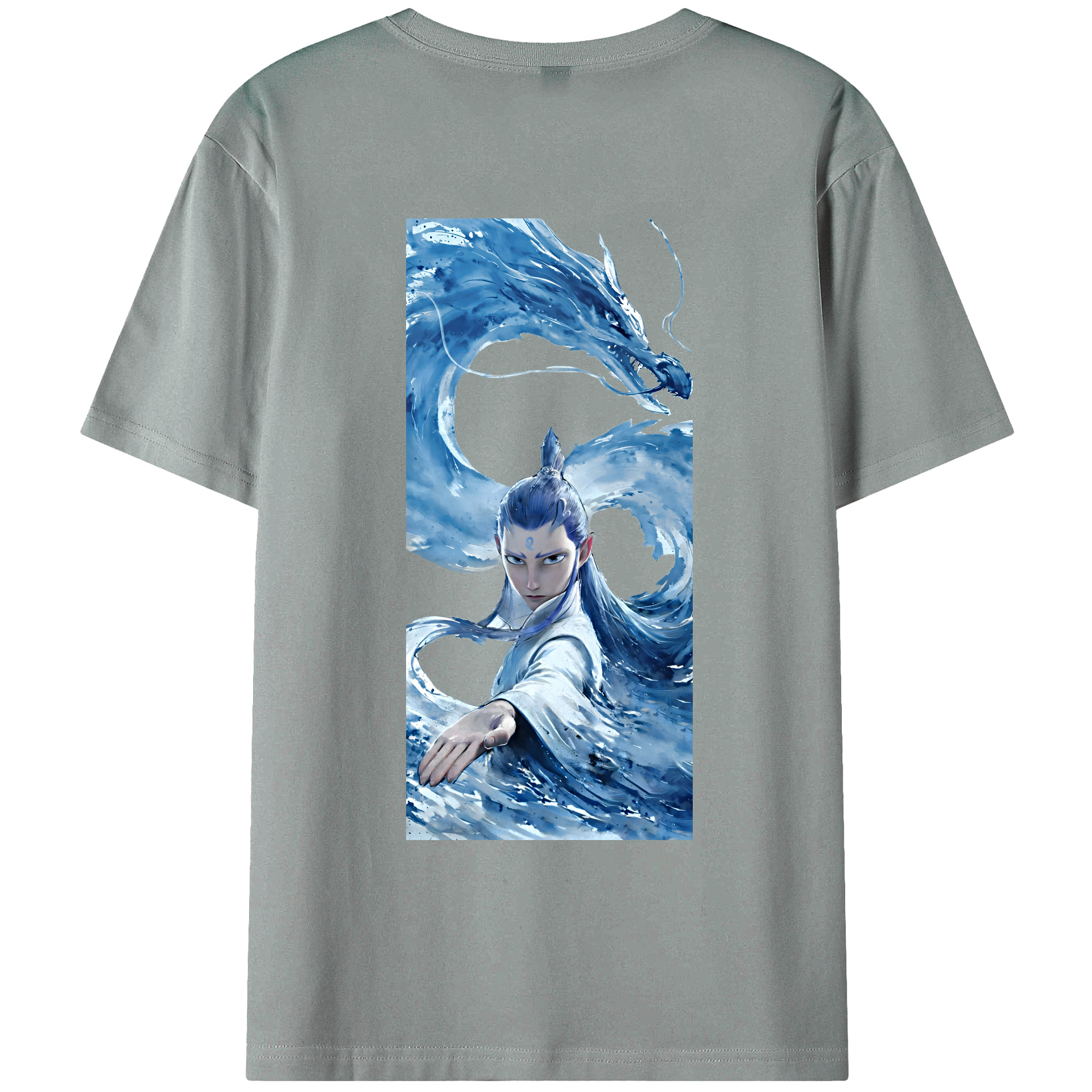 （画像用） Ne Zha 2 ナタ 魔童の大暴れ 綿100％ メンズ半袖Tシャツ（バックプリント） 通気性